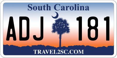 SC license plate ADJ181