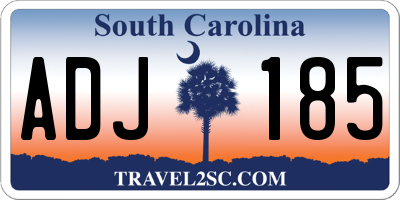 SC license plate ADJ185