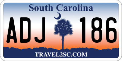 SC license plate ADJ186