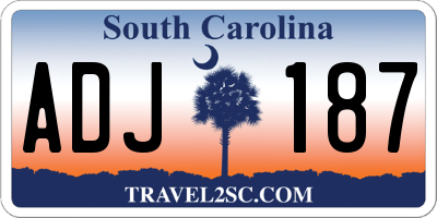 SC license plate ADJ187