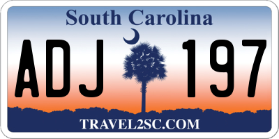 SC license plate ADJ197