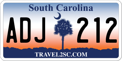 SC license plate ADJ212