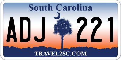 SC license plate ADJ221