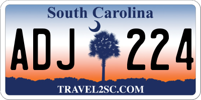 SC license plate ADJ224