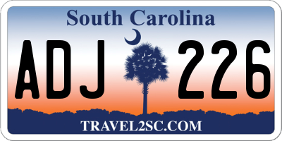 SC license plate ADJ226