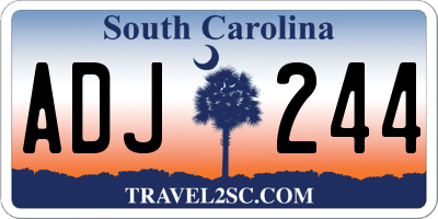 SC license plate ADJ244