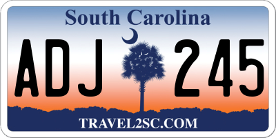 SC license plate ADJ245