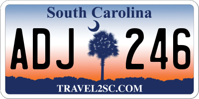SC license plate ADJ246