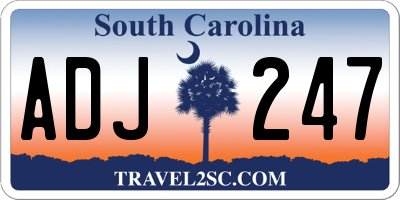 SC license plate ADJ247