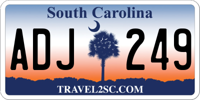 SC license plate ADJ249
