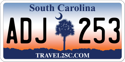 SC license plate ADJ253