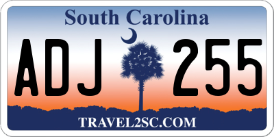 SC license plate ADJ255