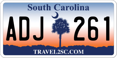 SC license plate ADJ261