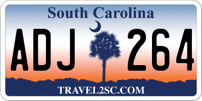 SC license plate ADJ264