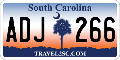 SC license plate ADJ266