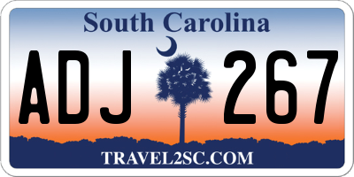 SC license plate ADJ267