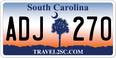 SC license plate ADJ270