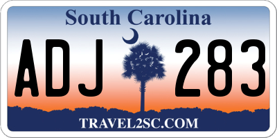 SC license plate ADJ283