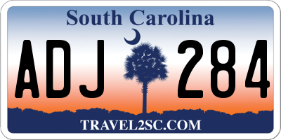 SC license plate ADJ284