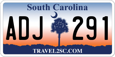 SC license plate ADJ291