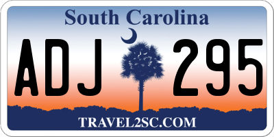 SC license plate ADJ295