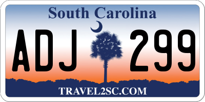 SC license plate ADJ299