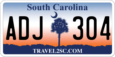 SC license plate ADJ304