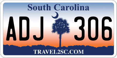 SC license plate ADJ306