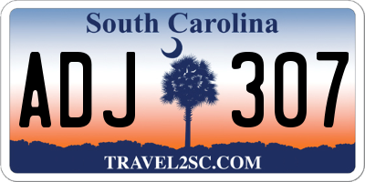 SC license plate ADJ307