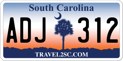 SC license plate ADJ312