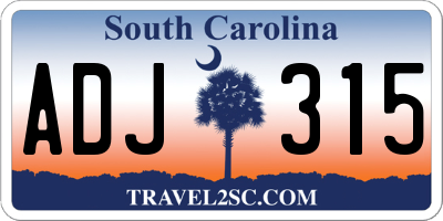 SC license plate ADJ315