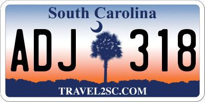 SC license plate ADJ318