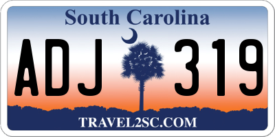 SC license plate ADJ319