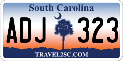 SC license plate ADJ323