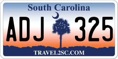 SC license plate ADJ325