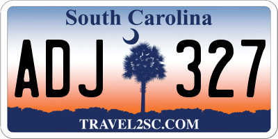 SC license plate ADJ327