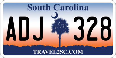 SC license plate ADJ328