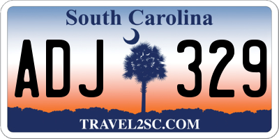 SC license plate ADJ329