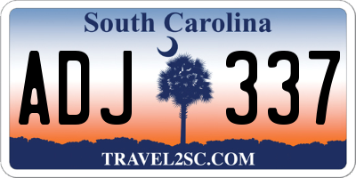 SC license plate ADJ337