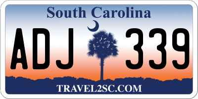 SC license plate ADJ339