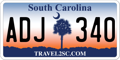 SC license plate ADJ340