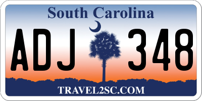 SC license plate ADJ348