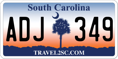 SC license plate ADJ349