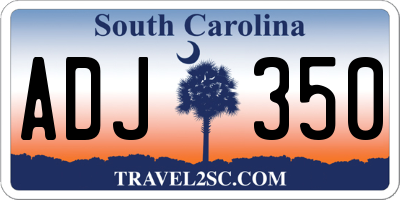 SC license plate ADJ350