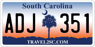 SC license plate ADJ351