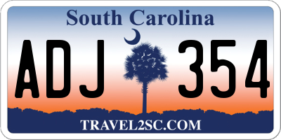 SC license plate ADJ354
