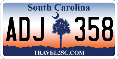 SC license plate ADJ358