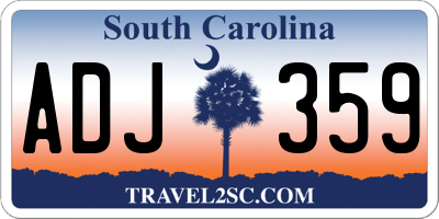 SC license plate ADJ359