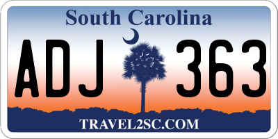 SC license plate ADJ363