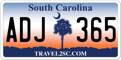 SC license plate ADJ365
